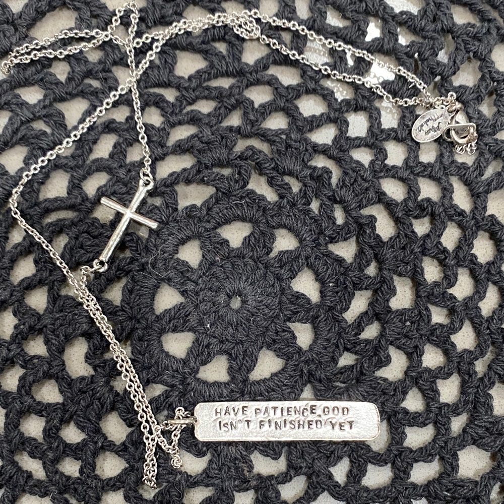 NEW alisa michelle cross god silver necklace